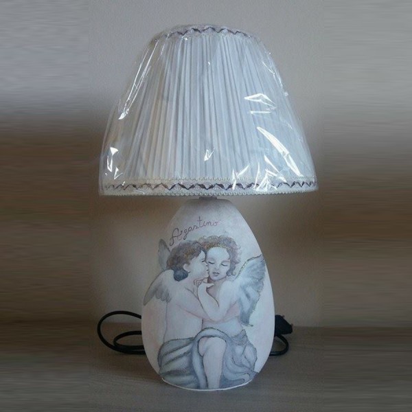lampada dipinta a mano il primo bacio