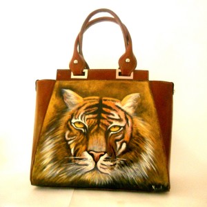 Borsa dipinta a mano Gold Tiger - Hanùl