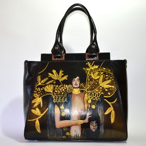 Borsa nera in PELLE - Giuditta - Klimt