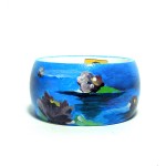 Bracciale dipinto a mano LE NINFEE lilla Monet