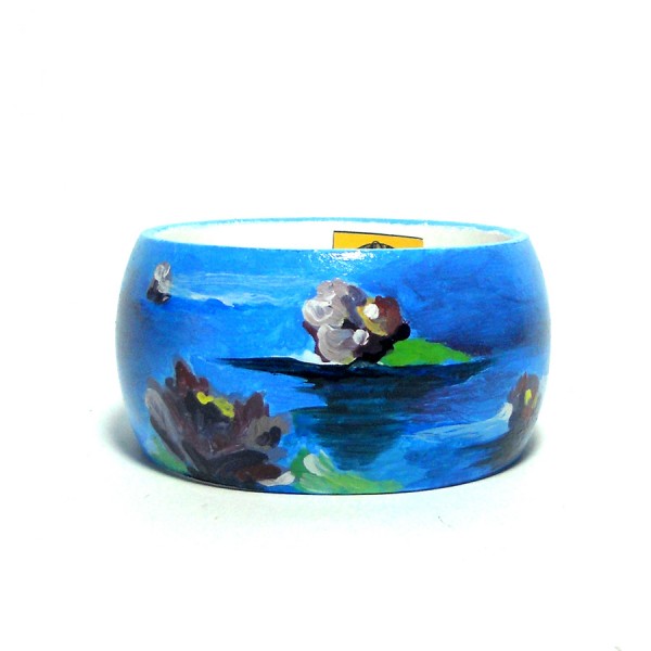 Bracciale dipinto a mano LE NINFEE lilla Monet