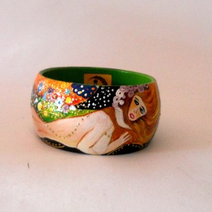 bracciale dipinto a mano Bisce d'acqua Klimt